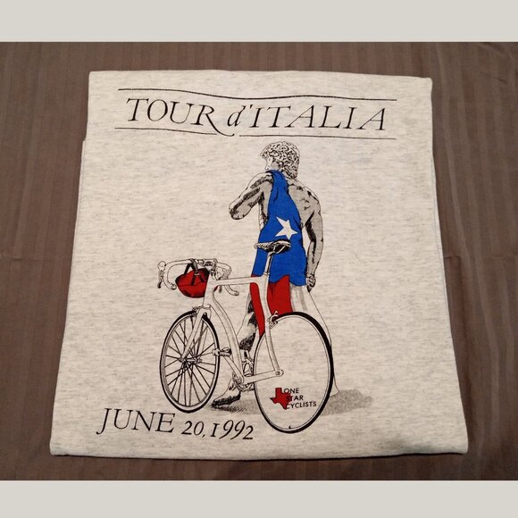 XL Vintage Collectible Cycling T-shirt: 7th Annual Tour d' Italia, Italy Texas - Picture 1 of 6